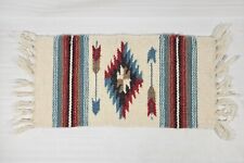 VTG El Paso Table Saddle Blanket Co Zapotec Rug Western Wool 25”x10” picture