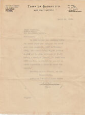 1922 Water Bill Collection Attempt-Town Of Sausalito-Ca-Marin picture