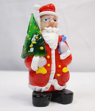 Glass Santa Claus Ornament Christmas Tree Gorgeous Bright & Colorful Holiday picture