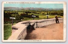 Inspiration Point View Denver Colorado Rockies c1935 VTG White Border Postcard picture