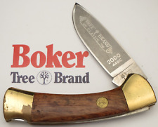 Vintage BOKER SOLINGEN #2000 Lockback Knife Smooth Wood Handles  Never Sharpened picture