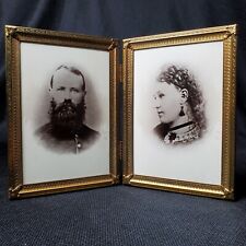 Civil War Era Photos Decorated Man Wife Antique Folding Frame Copy O'Connor '52 picture