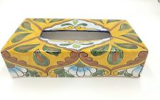 Talavera Mexico Pottery Kleenex Tissue Box Cover Floral BEAUTIFUL - Signed  picture