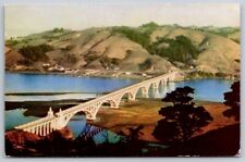 Patterson Bridge Over Rogue River Oregon Coast Highway Postcard VTG Stamped picture