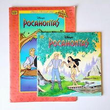 Vtg Disney Pocahontas Softcover Golden Book & UNUSED Giant Sticker Coloring Book picture