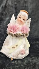 Vintage Lefton Angel Figurine MAY #3332 with Original Sticker NO Flaws Mint picture