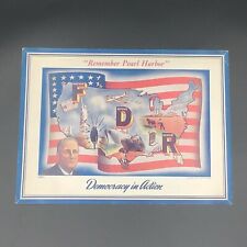 Franklin D Roosevelt 1941 Remember Pearl Harbor Poster Democracy in Action FDR picture