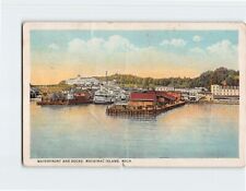 Postcard Waterfront & Docks Mackinac Island Michigan USA picture