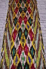 1970s/2.9 m ethnic vintage silk ikat fabric/Uzbek luxury boho cloth Khan-atlas picture