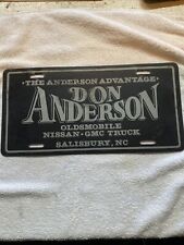 Vintage Plastic Salisbury N.C. Don Anderson Oldsmobile Booster License Plate picture