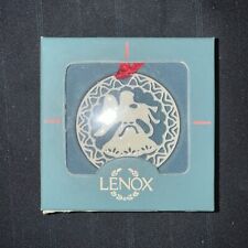Lenox China Yuletide Ornament Collection 1989 Angel with Horn W/ box Round Ivory picture