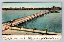 Boston MA-Massachusetts, Aerial Harvard Bridge, Antique, Vintage c1905 Postcard picture