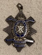Royal Highland Regiment Of Canada Black Watch Sterling Pendant Badge Named picture