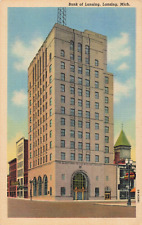 Lansing MI Michigan, Oldest Bank of Lansing Building, Vintage Postcard picture