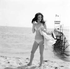 Annie Duperey beach International Film Festival Cannes France- 1968 Old Photo picture