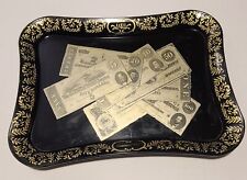Rare Confederate Money Peapack Gladstone Bank 1958 Metal Tray Gladstone NJ picture