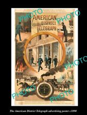 OLD LARGE HISTORIC PHOTO OF THE AMERICAN DISTRICT TELEGRAPH Co POSTER c1890 picture