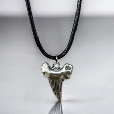 Metallic Tiger Fósil Shark Tooth Pendant Surfer Necklace for Men | Silver Color picture