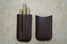 Crown Custom Leather Cigar Case Brown w/3 cigar fingers picture