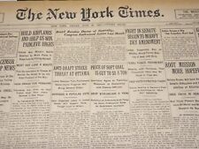 1917 JUNE 29 NEW YORK TIMES NEWSPAPER - FIGHT TO MODIFY DRY AMENDMENT - NT 7800 picture
