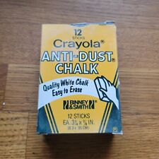 Vintage Crayola ~ USA Binney & Smith No. 1402 ~ White Anti-Dust Chalk Box of 12 picture