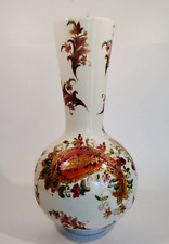 Lenox Burnished Amber Medium Stovepipe Vase Rich Red Amber Paisley Florals 12