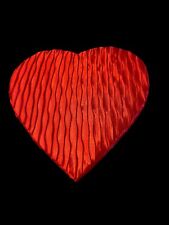 Russell Stover Heart Shaped Chocolate Candy Box Red Satin Fabric Empty 10