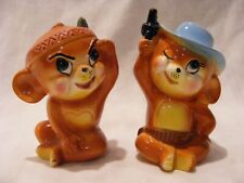 Jerry n' Tuffy Cowboy Indian Salt Pepper Shakers Mouse Mice Tom N' Jerry cartoon picture