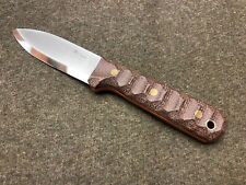 LT Wright Genesis Mountain Brown Burlap  Handle / Orange Liners A2 Scandi Knife picture