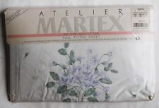 Vtg Atelier MARTEX Violets and Lace FULL FITTED Sheet Luxury Percale NOS picture