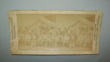 Old Antique Vtg 19th C 1880's Stereoview Photo Card of 12 Sioux Indian Chiefs picture
