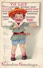 VALENTINE GREETINGS 1913 embossed TO LET FOR A LIFETIME, A LARGE, WARM HEART picture