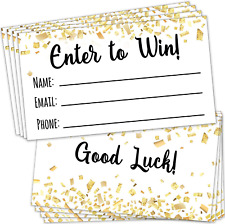 200 Raffle Tickets 3.5”X2” - Enter to Win Entry Form Cards for Contest, Raffles picture