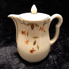 Hall's Superior China Autumn Leaf Coffee Pot 1940 Mary Dunbar Gold Paint England picture