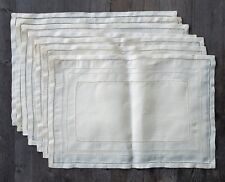 Superb Set of Seven Irish Linen Hand Hemstitched Placemats RH Stearns Boston picture