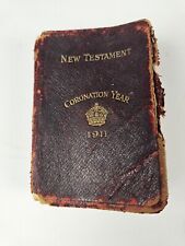 RARE Small New Testament Coronation Year 1911 Tercentenary English Bible book picture