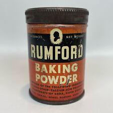 Vintage Rumford Baking Powder Tin Can 4 Oz  Advertisement Rhode Island 3