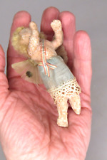 Antique Wax Composition Spun Glass Wing Hair ANGEL Christmas Ornament German TLC picture