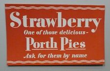 PORTH PIES STORE DISPLAY SIGN #4 Delicious Strawberry Pie 1930's-1940 Milwaukee picture