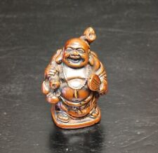 Vintage  Chinese Good Luck Resin Laughing Buddha Sitting Figurine picture