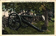West Confederate Avenue Whitworth Guns Gettysburg PA Divided Postcard 1920s picture