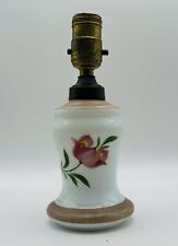 Vintage 1940/50s Floral Milk Glass Lamp Roses Boudoir Bedside. Base ONLY. picture