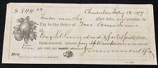 1877 Charleston SC Promissory Note - Promise To Pay - Ann Lewis picture