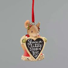 Rare*MOUSE W/ SHARE A LITTLE LOVE SIGN*Heart Of Christmas*NEW*Karen Kahn*4052795 picture