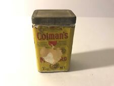 Vintage Colman's Paper Label Mustard Tin Can 1/4 oz. Size (empty) E9 picture