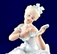 🩰WALLENDORF Porcelain Ballerina w/Mirror Figurine GERMANY Vintage picture