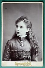 Antique Victorian Cabinet Card Photo Pretty Young Lady San Francisco, CA picture