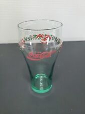 Vintage Coca-Cola Coke Christmas Holiday Bells Holly Red Collectible Glass picture