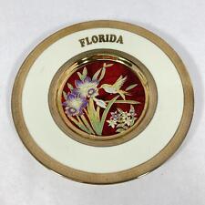 The Art of Chokin Florida Souvenir Hummingbird And Daffodil Plate 6 Inch picture