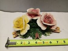 Vintage Nuova Capodimonte 3 Roses on a Log picture